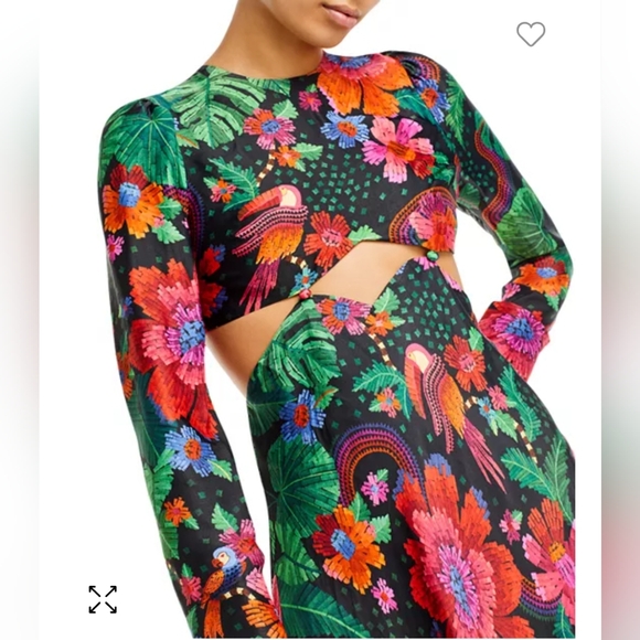 FARM Rio Black Blooming Garden Midi Dress - Picture 3 of 13